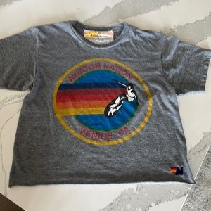 Aviator Nation woman’s cropped boyfriend Tee - medium